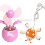 USB Gizmo Combo: Mini USB Flower Desk Fan + Ladybug 4-port USB 2.0 Hub