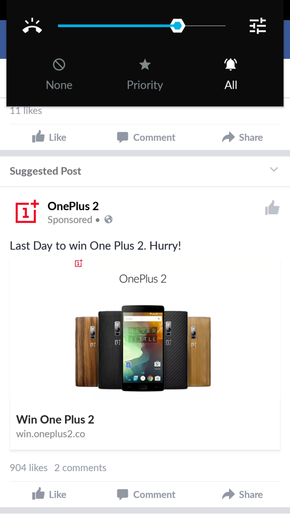 OnePlus 2 scam ad on Facebook